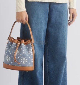 Tory Burch  T Monogram 丹宁水桶包