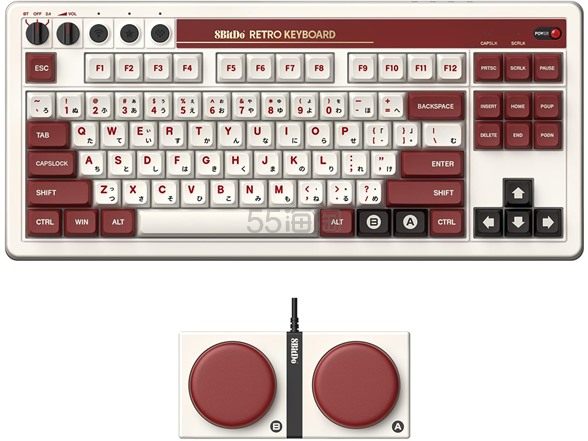 八位堂 复古机械键盘 87键PBT键帽 三模无线