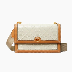 Tory Burch 汤丽柏琦 T Monogram 压花漆皮单肩包