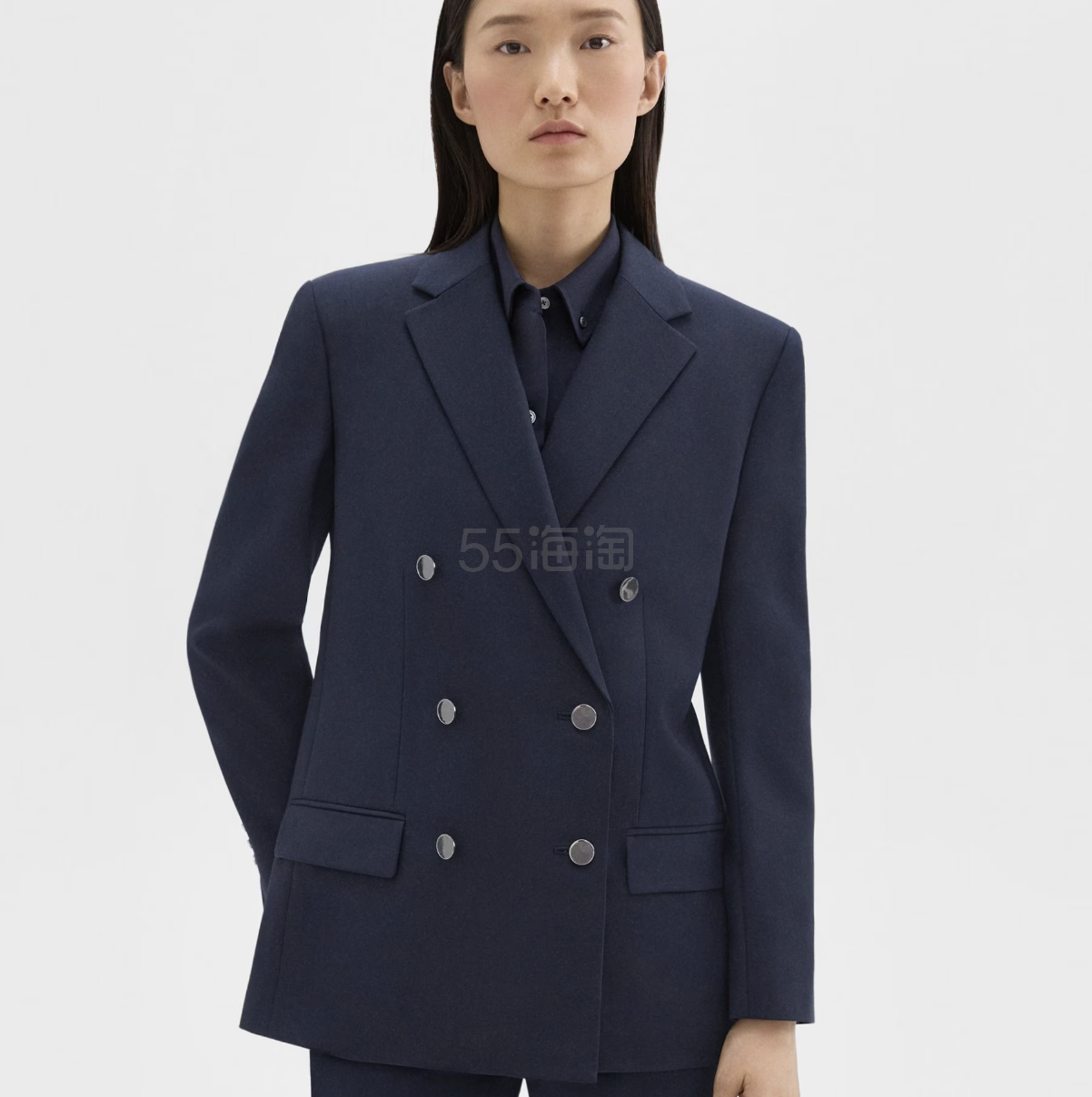 Theory 双排扣藏青色西装