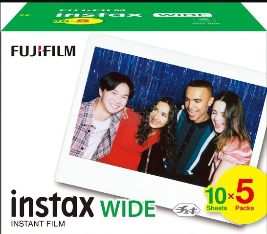 【含税直邮】instax Wide 胶片,5件装(5 x 10张),白色