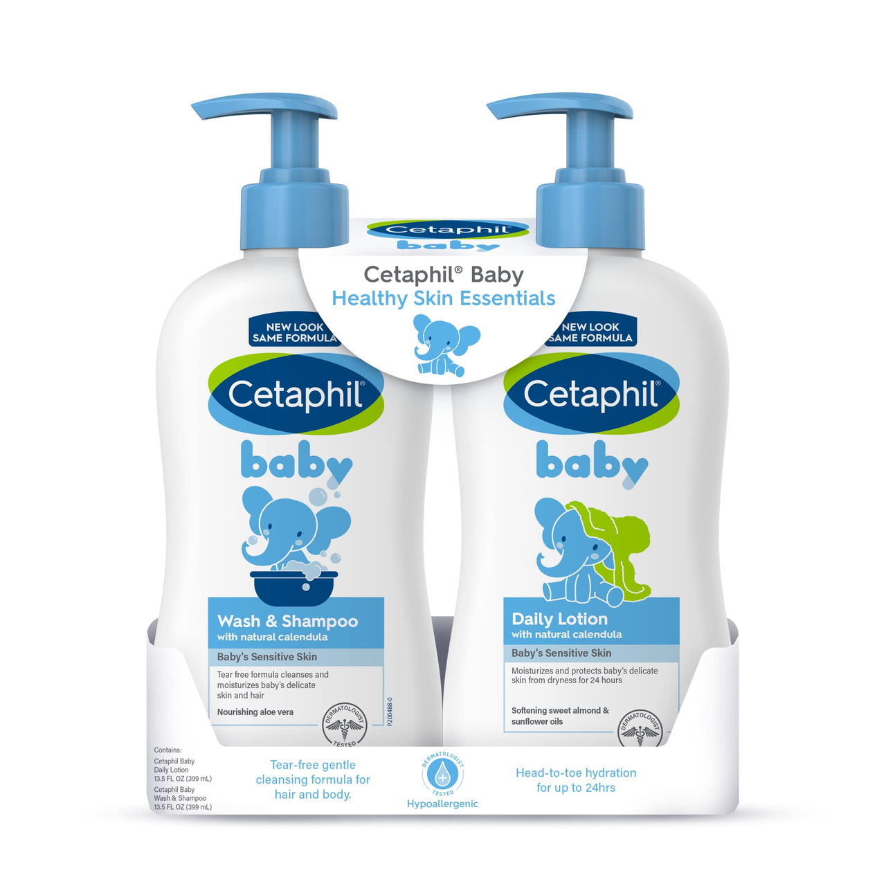 【含税直邮】Cetaphil 丝塔芙 婴儿沐浴洗体露 沐浴洗发水399ml+乳液399ml