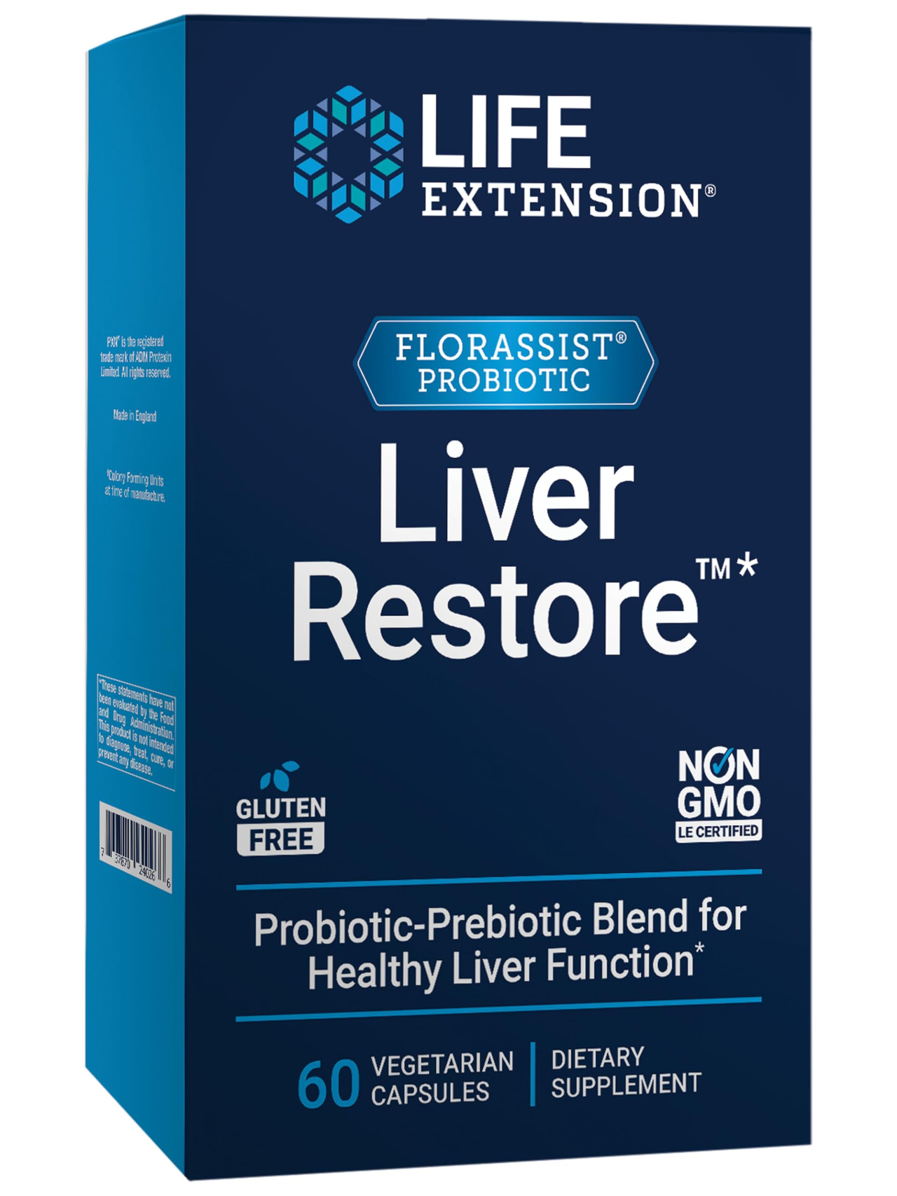【含税直邮】Life Extension FLORASSIST 肝脏恢复 – 每日益生菌和益生元补充剂 60粒