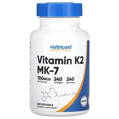 Nutricost 维生素 K2 MK-7，100 微克，240 粒软凝胶