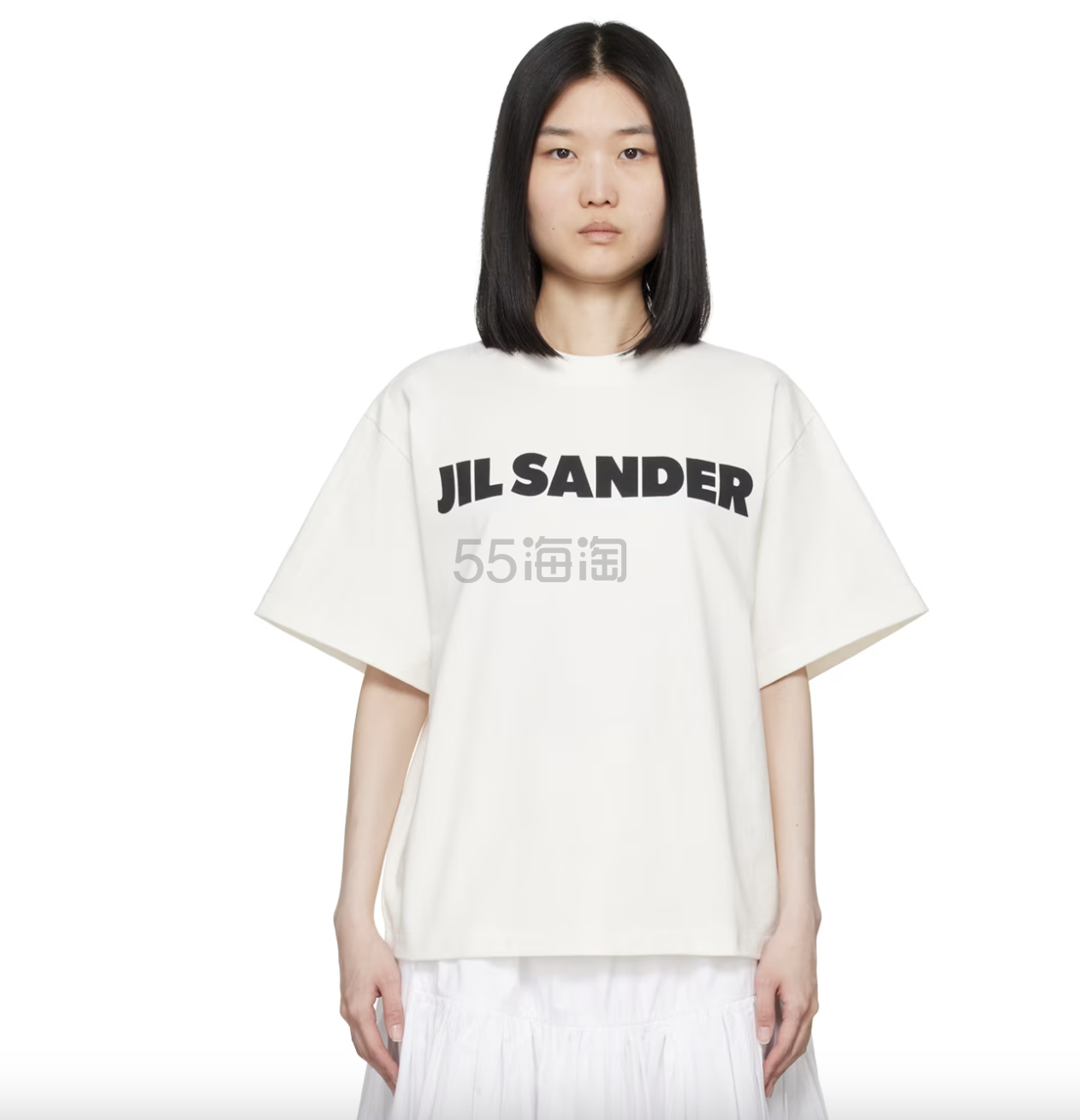 Fever 同款！Jil Sander 白色字母短袖