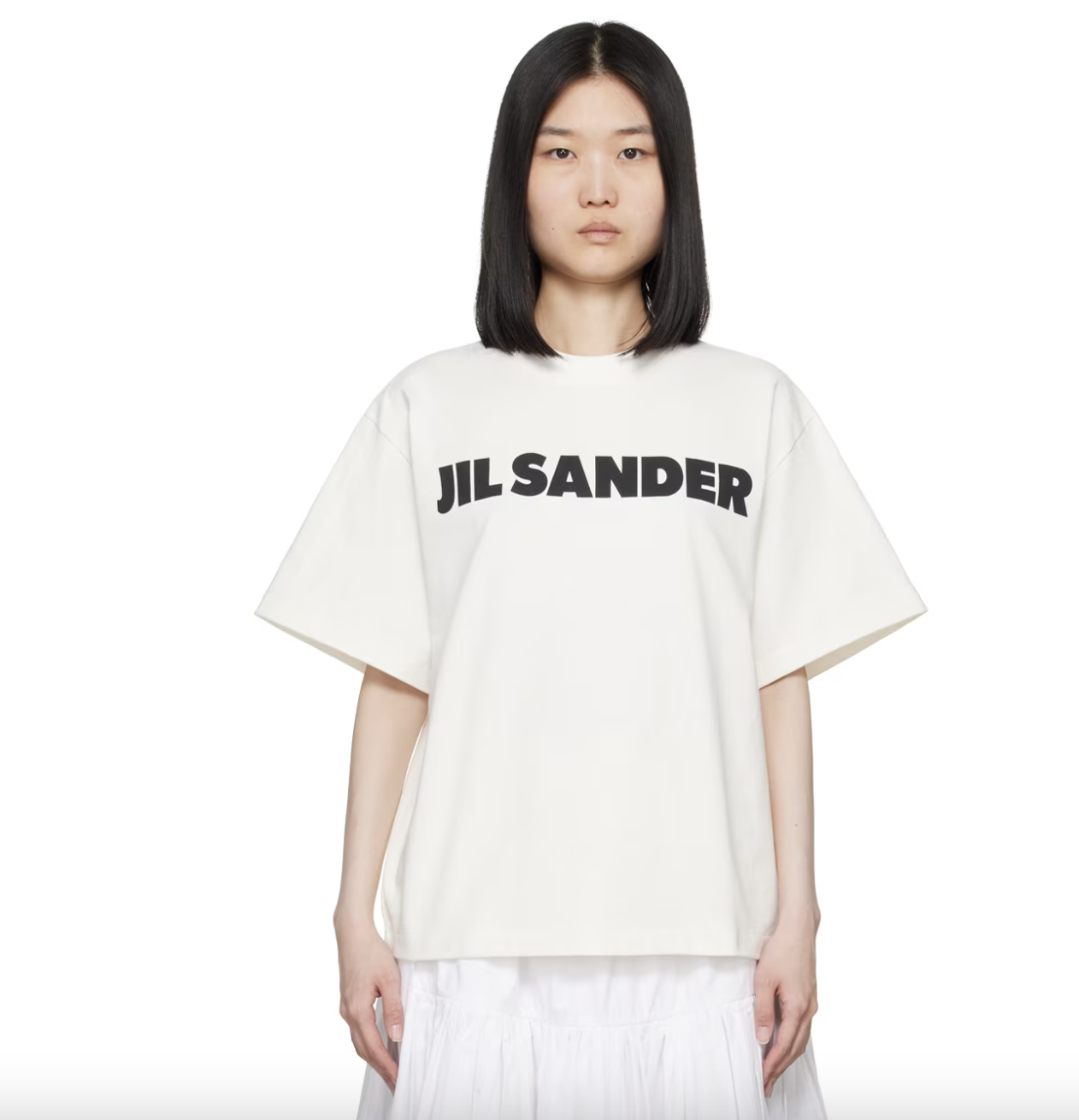 Fever 同款！Jil Sander 白色字母短袖