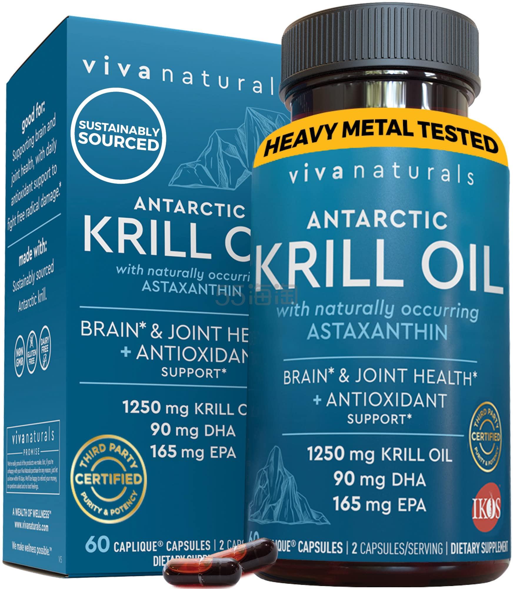 Viva Naturals 磷虾油营养补充剂 60粒胶囊装