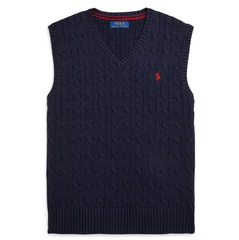 3色可选！Ralph Lauren 拉夫劳伦 Cable-Knit 大童绞花马甲