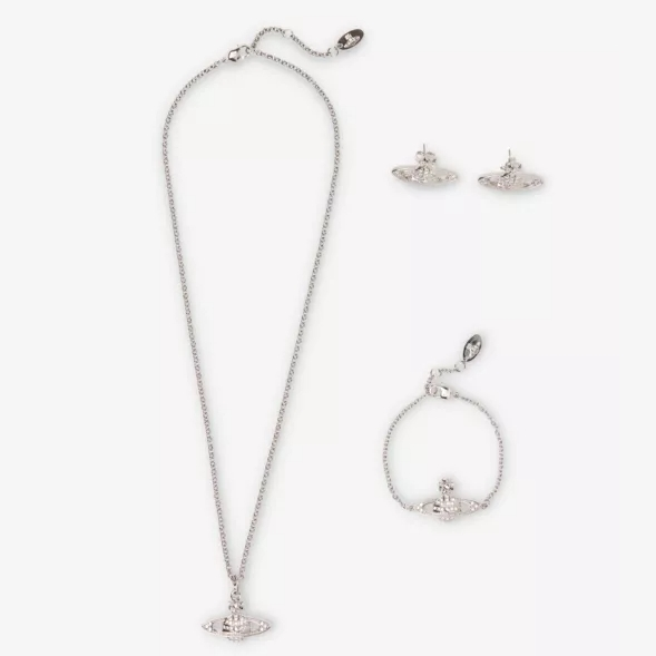 Vivienne Westwood 西太后 水晶土星项链+手链+耳钉 3件套