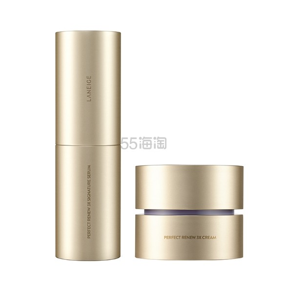 LANEIGE 致美紧颜焕采三重凝萃精华露与面霜两件套