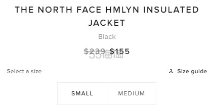 The North Face 北面 HMLYN 羽绒服