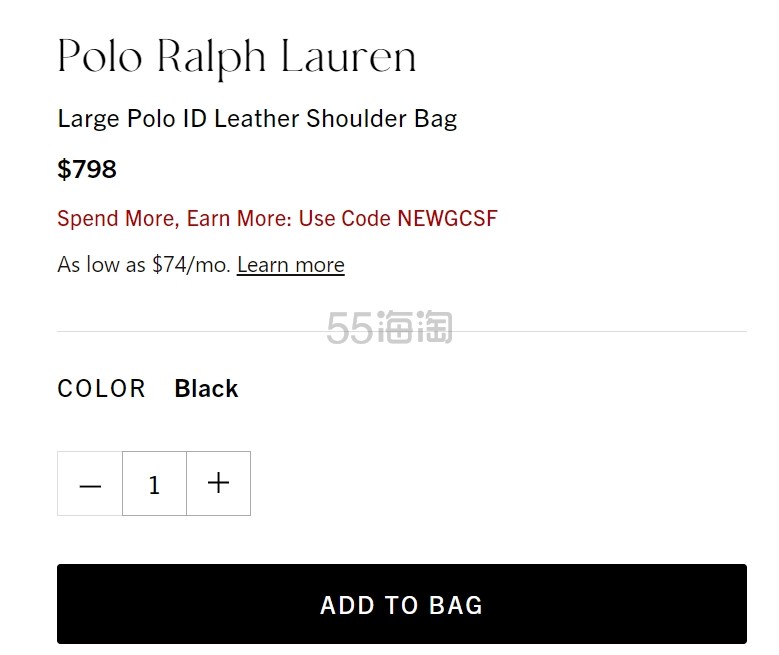 满赠礼卡！Polo Ralph Lauren 拉夫劳伦大号 Polo ID 单肩包