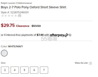 Polo Ralph Lauren 拉夫劳伦小马牛津短袖衬衫 小童款