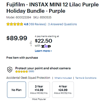 Fujifilm 富士 INSTAX MINI 40 淡紫色拍立得套裝