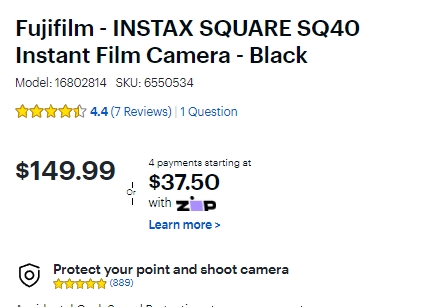 Fujifilm 富士 SQ40 拍立得 黑色