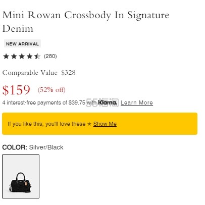 Coach 蔻驰 Mini Rowan Denim 丹宁波士顿 黑色