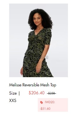 官旗￥2641！DVF Melisse 双面印花鱼骨褶上衣