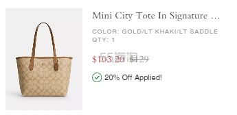 多色可选！Coach 蔻驰 Mini City 老花托特包