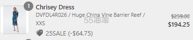 DVF Chrisey 蓝黑藤蔓花朵图案连衣裙