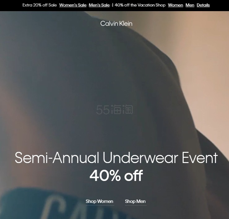 Calvin Klein 美网：一年仅2次大促！ 必入徽标内衣、牛仔棒球帽