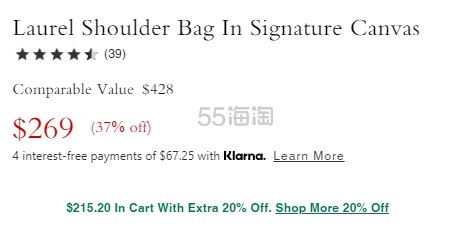 爆款补货！Coach 蔻驰 Laurel 黑灰色老花斜挎包