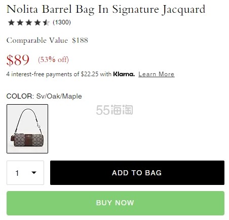 6月新色！Coach 蔻驰 Nolita Barrel 枫叶棕色笔筒包