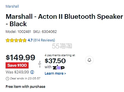 限今日！Marshall 马歇尔 Acton II 复古蓝牙音响