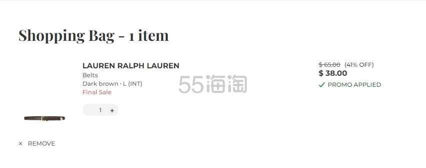 LAUREN RALPH LAUREN 拉夫劳伦粒面皮革细腰带