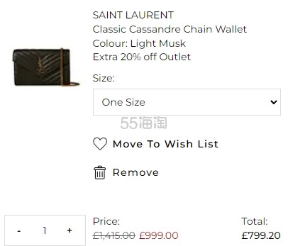 Flannels：Saint Laurent 圣罗兰时尚专场 信封链条包￡799.2