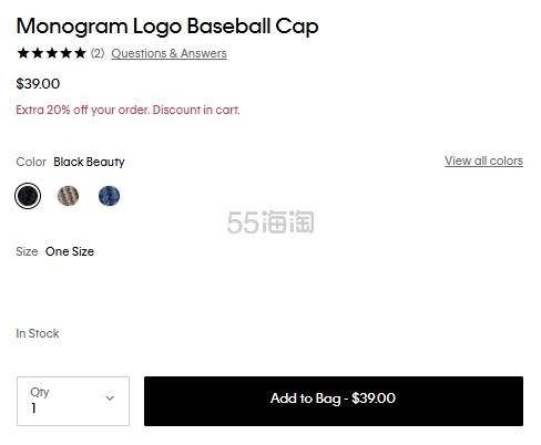 Calvin Klein Monogram Logo 棒球帽