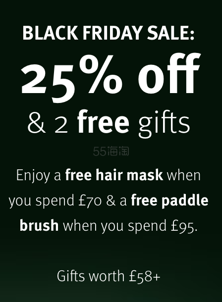 Aveda UK：艾梵达英国黑五大促！£24收丰盈洗发水！get半永久高颅顶