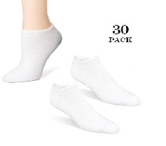Gr*eyard Mall: 女式白色短袜30双装