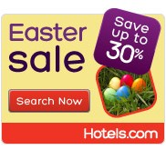 Hotels.com: 复活节促销，酒店预订可享折扣达30% 