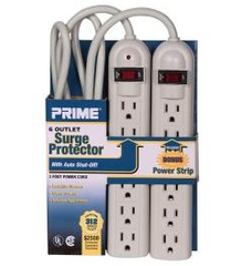 6-Outlet Surge Protector 312 Joules with a Bonus 6-Outlet Power Strip插线板组合