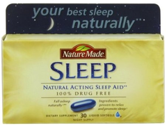 Nature Made Liquid Softgel Sleep Natural Sleep Aid 自然制造天然*胶囊，30粒，现仅售$8.07！