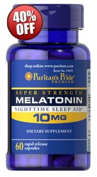 Puritans Pride Melatonin 10 mg 普丽普莱褪黑素，60粒，现6折后买1送1！买2送3！