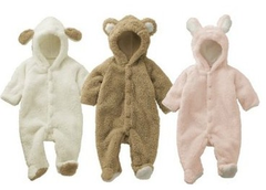 Blue Bullfrogs Baby Unisex Infant Coat BEAR, LAMB or RABBIT Footie Romper超可爱的宝宝连身装，原价$39.99，现在仅需$34.99！