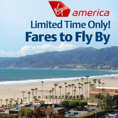 Virgin America's 单程机票促销：特价$75起