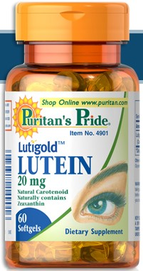 Puritan's Pride Lutigold™ Lutein 20 mg  60 Softgels 普丽普莱叶黄素护眼胶囊，60粒，现2瓶仅售$8.99！