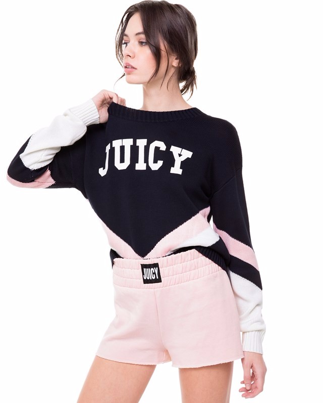 juicy couture 女士拼接色毛衣