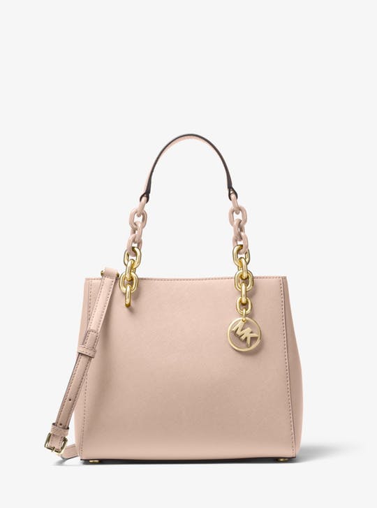 cynthia 十字纹皮手提包