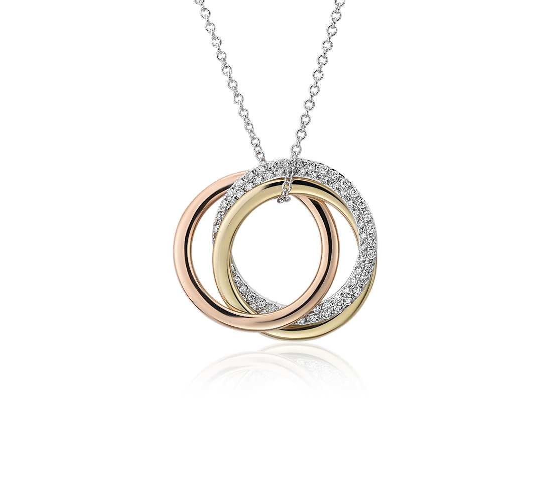 无限式三重钻石吊坠