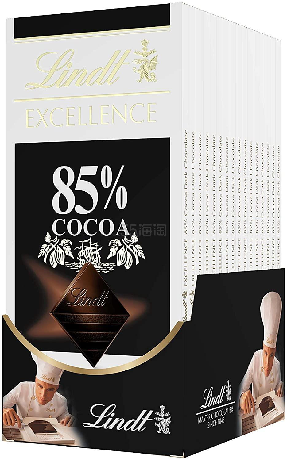 【含税直邮】Lindt 瑞士莲 85%可可黑巧克力 100g*12个装