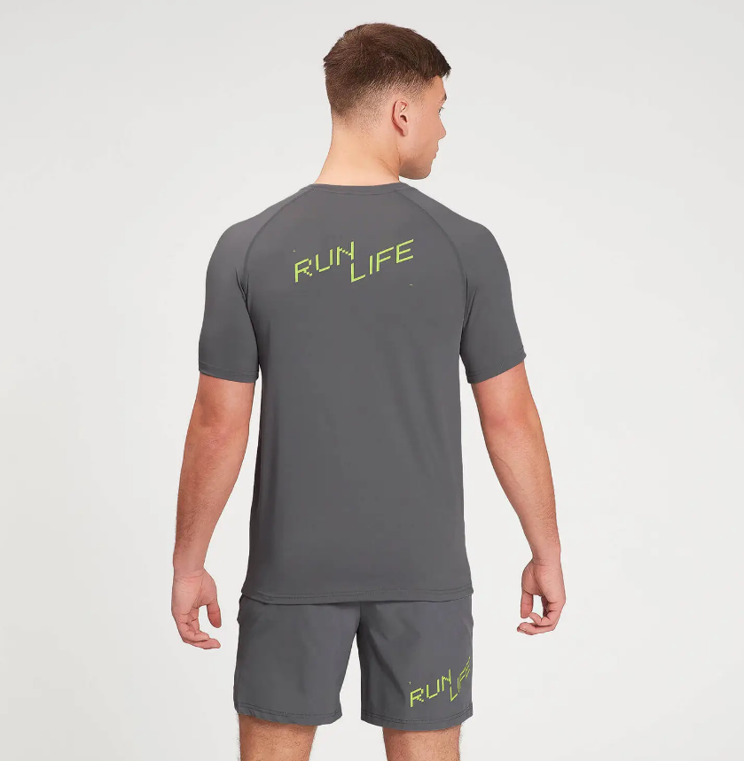 MP男士图形跑步短袖T恤-碳纤维