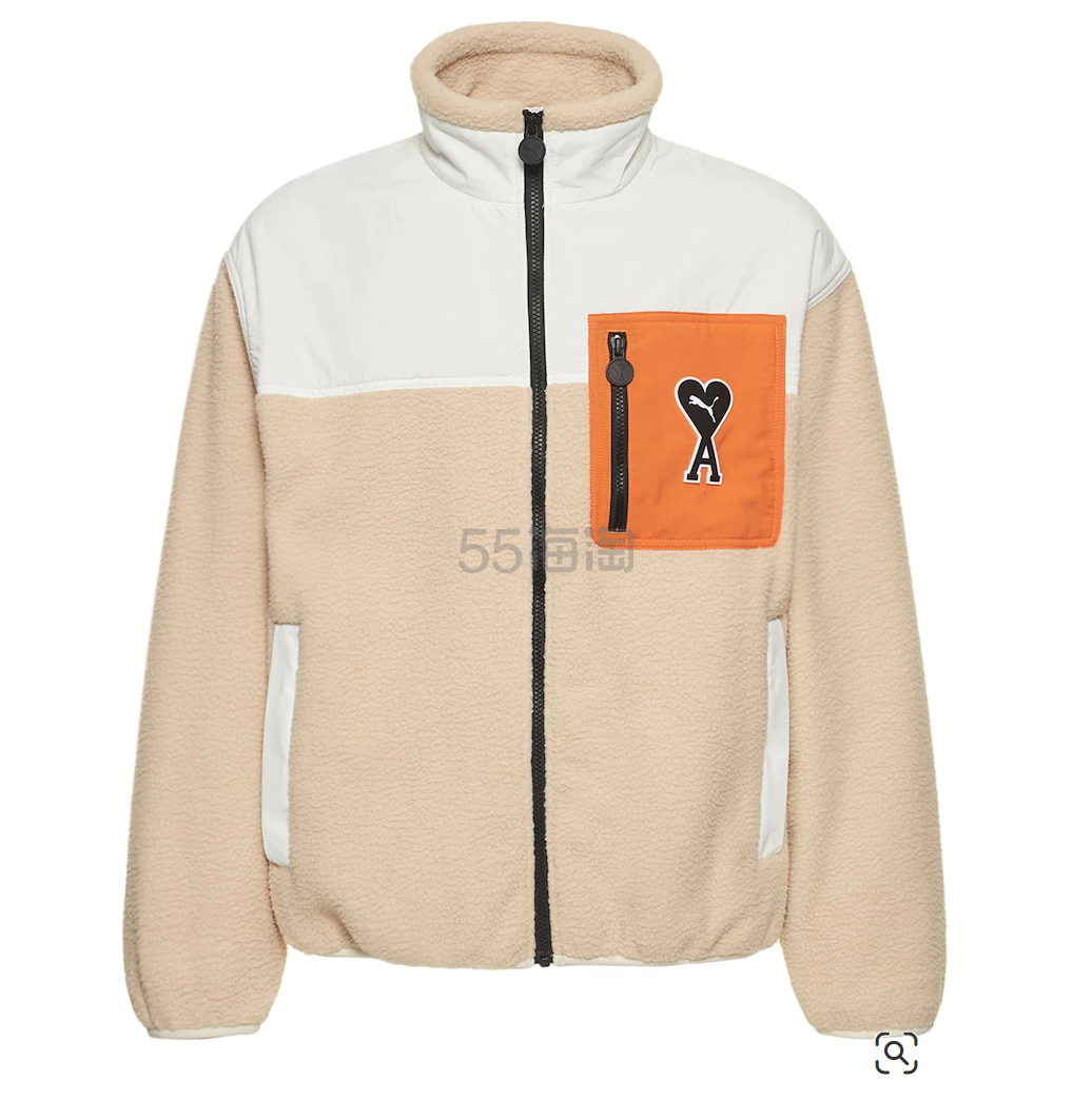 LUISAVIAROMA:AMI X Puma 棕白拼接摇粒绒外套