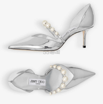Selfridges:Jimmy Choo Aurelie 65 珍珠装饰漆皮高跟宫廷鞋