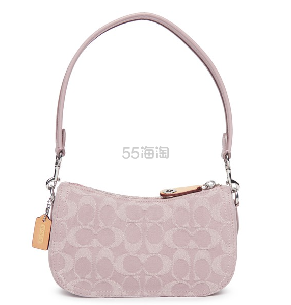 24S:COACH 蔻驰 Swinger 20 粉色香布蕾腋下包