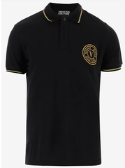 VERSACE JEANS 徽标棉质 POLO 衫