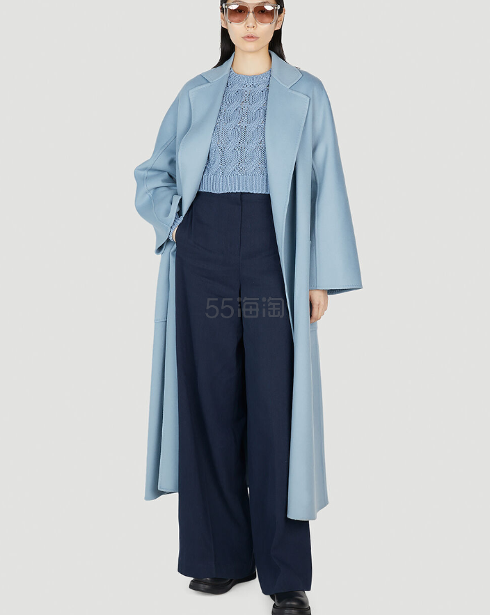 LN-CC:MAX MARA Cadmio 雾霾蓝羊毛大衣