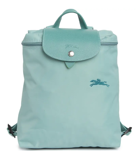 Longchamp Le Pliage 珑襄双肩包牛血色/薄荷绿